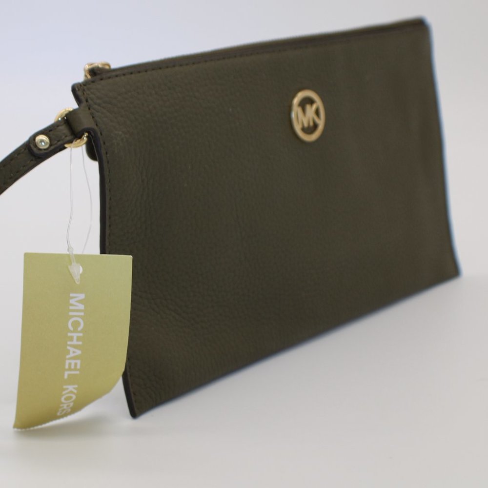 Michael Kors Fulton Leather Large Clutch Wristlet
